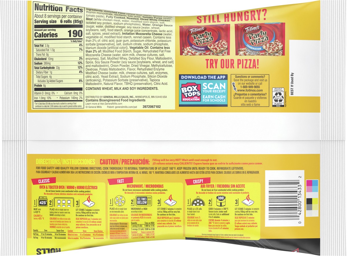 slide 5 of 9, Totino's Orange Chicken Pizza Rolls, 50 Count, 24.46 oz