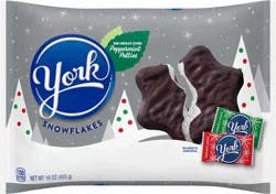 York Peppermint Patties, Dark Chocolate Covered, Snowflakes