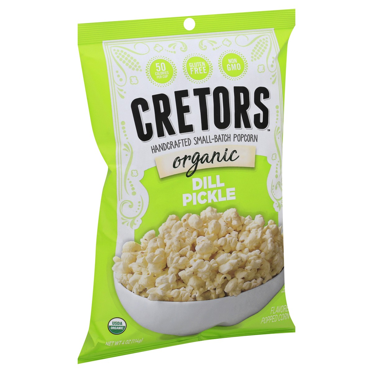 slide 2 of 12, Cretors Organic Dill Pickle Flavored Popped Corn 4 oz, 4 oz