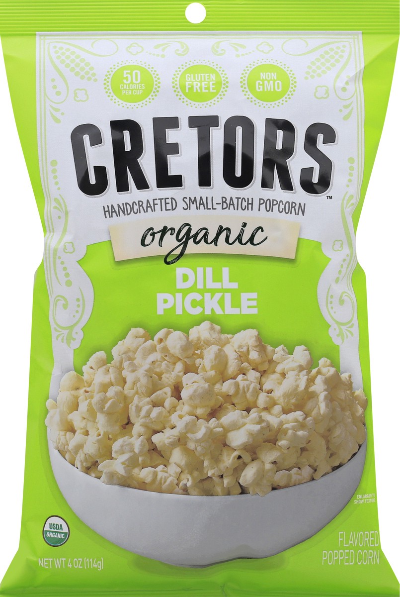 slide 5 of 12, Cretors Organic Dill Pickle Flavored Popped Corn 4 oz, 4 oz