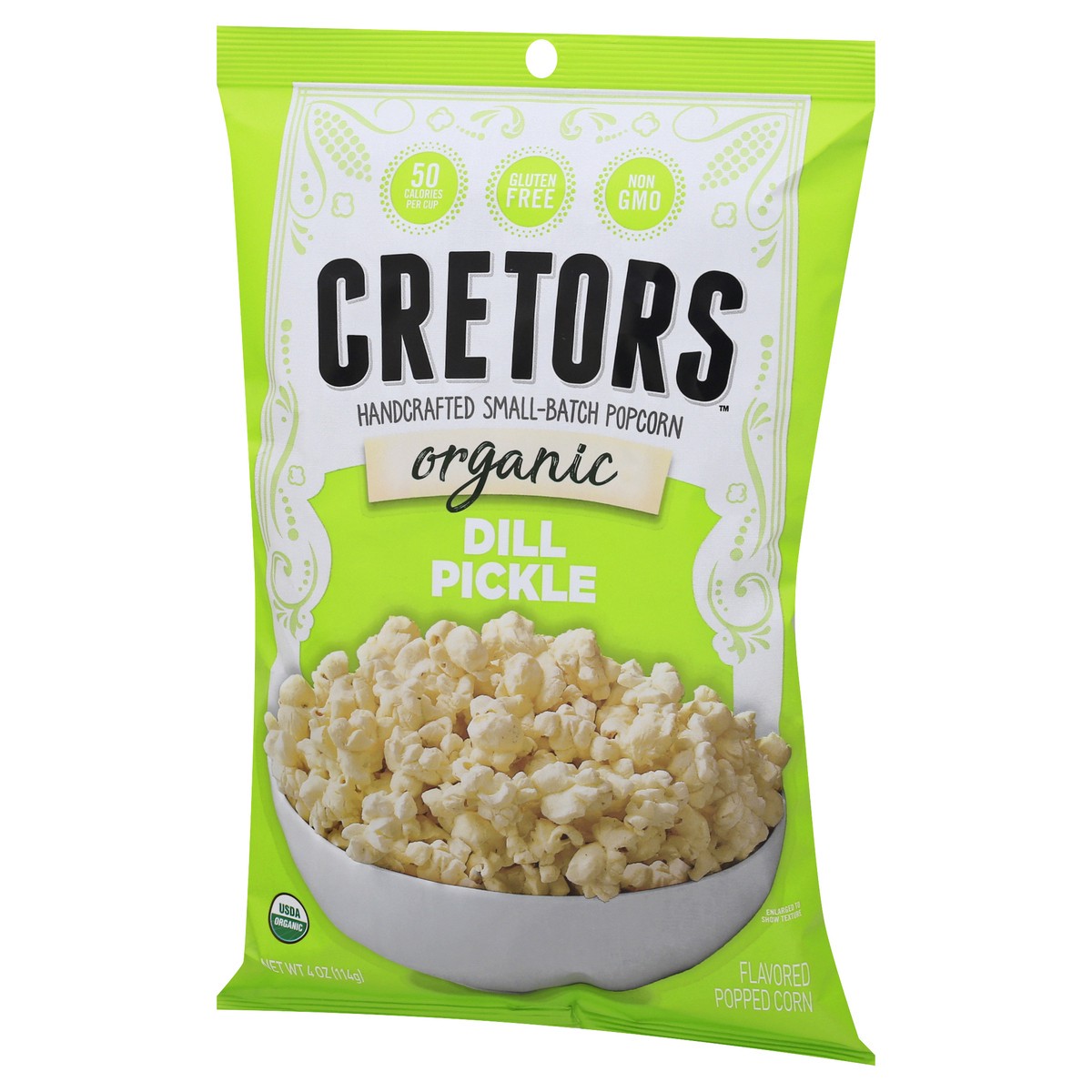 slide 6 of 12, Cretors Organic Dill Pickle Flavored Popped Corn 4 oz, 4 oz