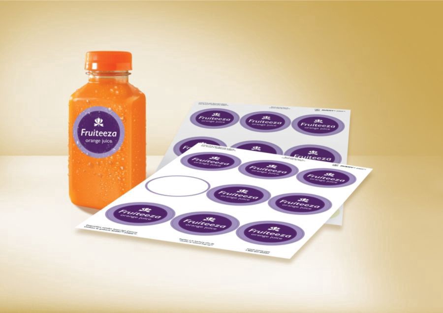 slide 10 of 10, Avery Print-To-The-Edge Water Resistant Labels, 22856, Round, White, 72 ct; 2.5 in