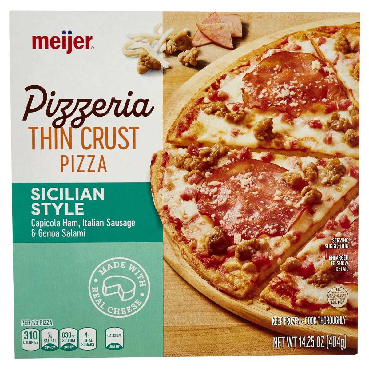 slide 1 of 29, Meijer Crispy Thin Crust Sicilian Pizza, 14.25 oz