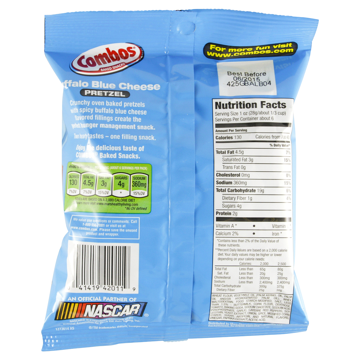 slide 2 of 2, COMBOS Buffalo Blue Cheese Pretzel Baked Snacks - 6.3 oz, 6.3 oz