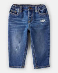 Oshkosh Baby Boy Distressed Denim Jeans - Blue Navy 24M