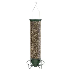 Droll Yankees 21" Long 4 Port Squirrel Proof Sunflower Feeder - Green