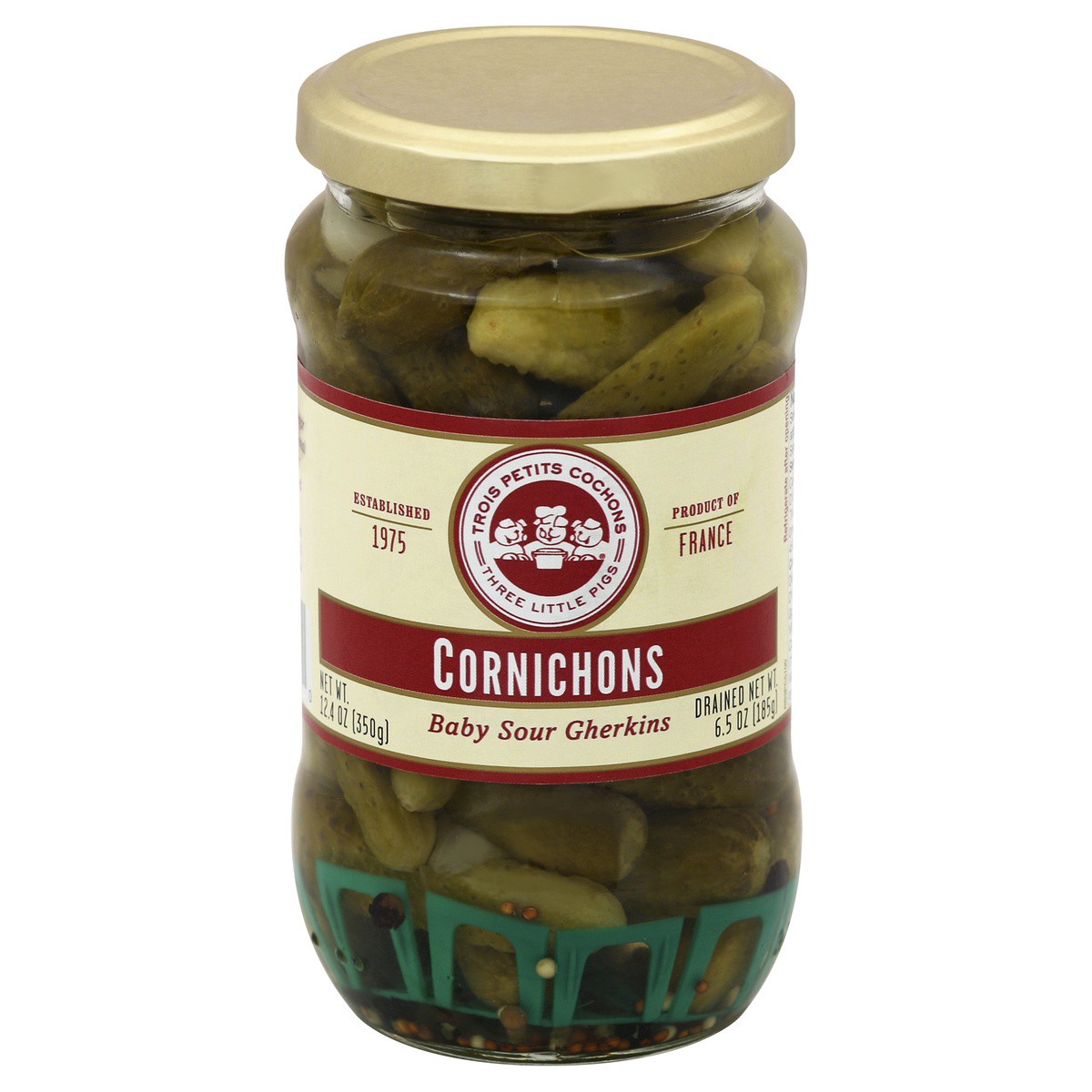 slide 1 of 2, Les Trois Petits Cochons Cornichons - Retail Jars, 12.35 oz