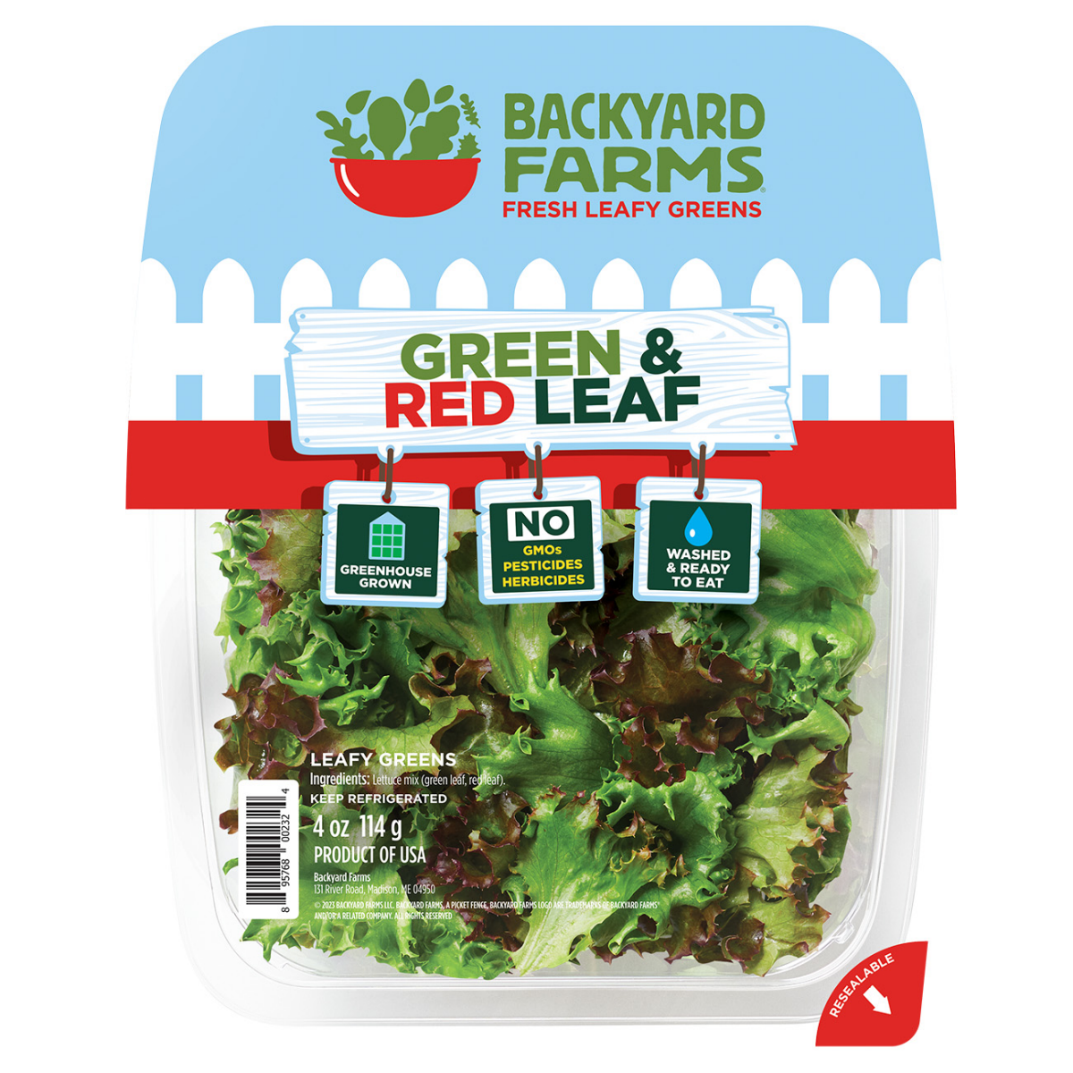 slide 1 of 5, Backyard Farms Red & Green Leaf 4oz - 4 Oz, 4 oz