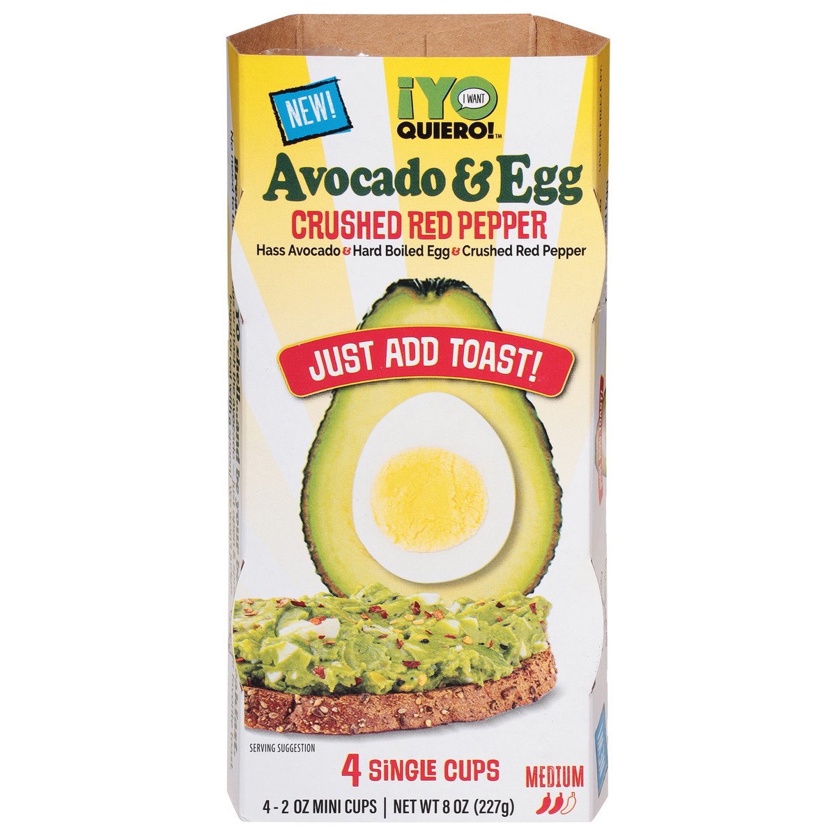 slide 1 of 14, ¡Yo Quiero! Crushed Red Pepper Avocado & Egg 4 - 2 oz Cups, 2 oz