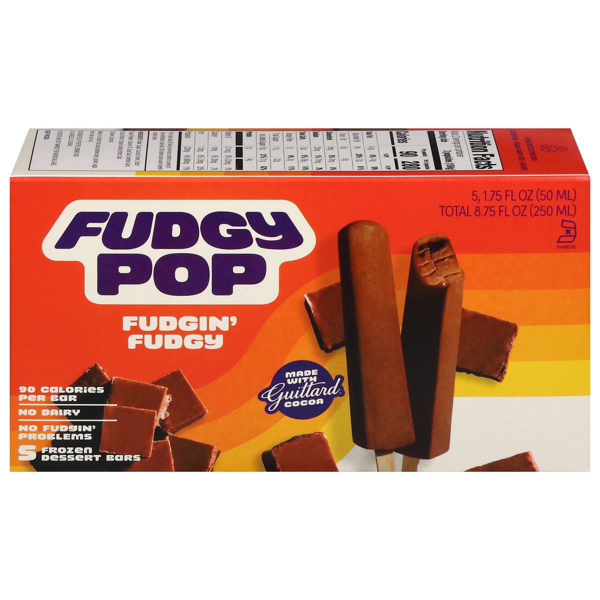 slide 11 of 15, Fudgy Pop Fudgin' Fudgy Frozen Dessert Bars 5 - 1.75 fl oz Bars, 5 ct; 8.75 oz