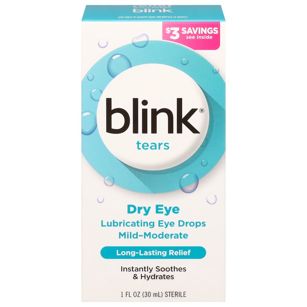 slide 1 of 9, Blink Tears Lubricating Eye Drops, Eye Care for Mild to Moderate Dry Eyes, Hyaluronate for Boosting Hydration, Moisturizing & Soothing Eye Drops for Dry Eyes, 1 fl oz (30 mL)
, 30 ml