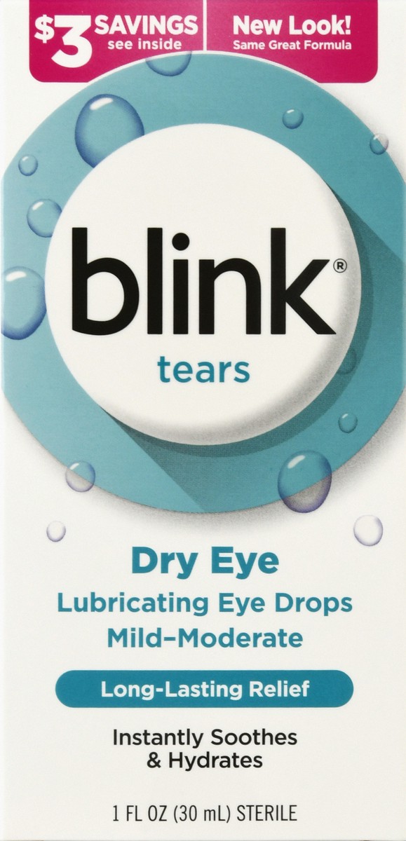slide 6 of 9, Blink Tears Lubricating Eye Drops, Eye Care for Mild to Moderate Dry Eyes, Hyaluronate for Boosting Hydration, Moisturizing & Soothing Eye Drops for Dry Eyes, 1 fl oz (30 mL)
, 30 ml