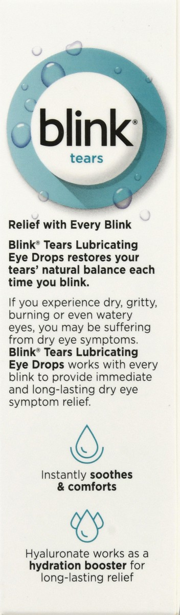 slide 8 of 9, Blink Tears Lubricating Eye Drops, Eye Care for Mild to Moderate Dry Eyes, Hyaluronate for Boosting Hydration, Moisturizing & Soothing Eye Drops for Dry Eyes, 1 fl oz (30 mL)
, 30 ml