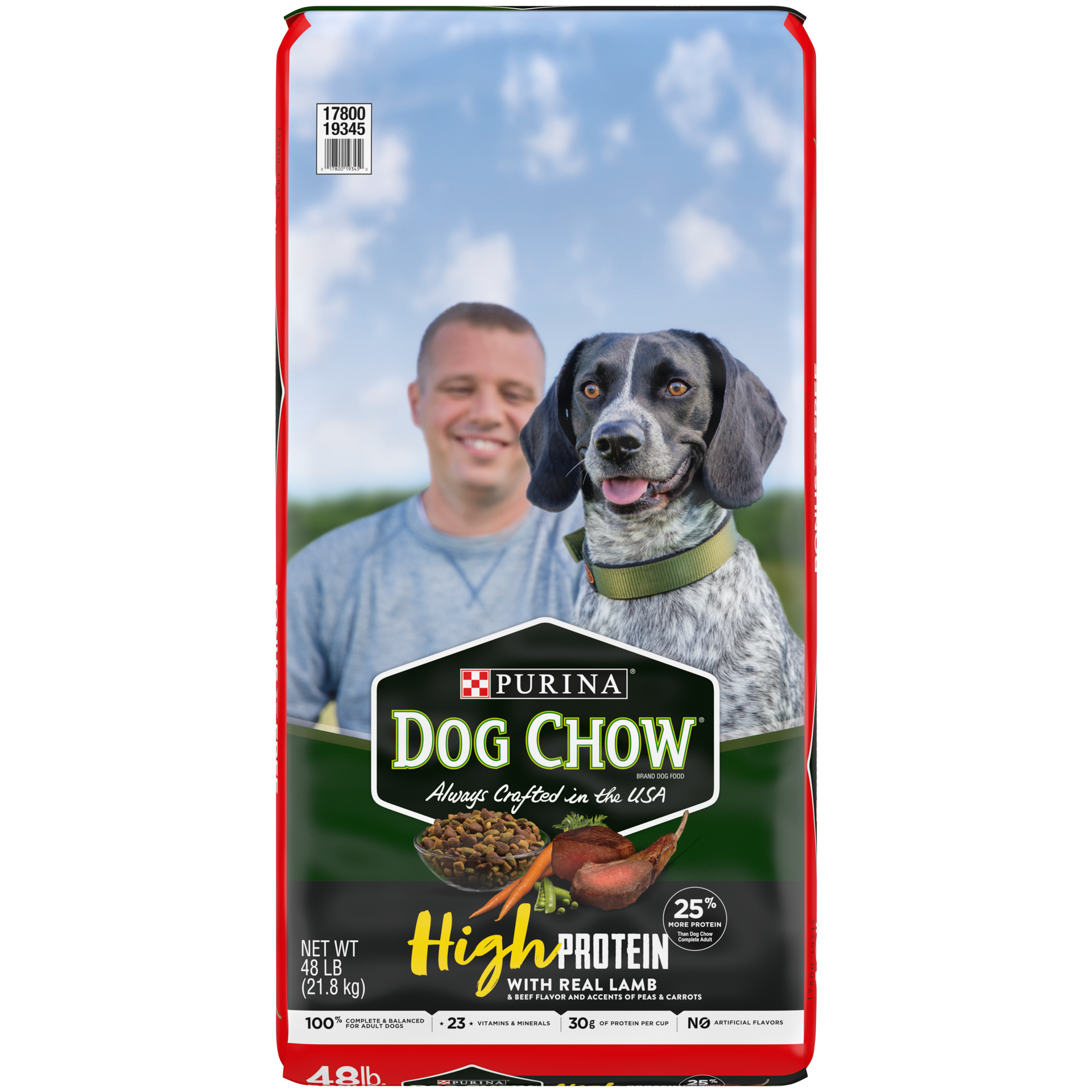 slide 1 of 1, Purina Dog Chow High Protein Dry Dog Food, High Protein Recipe With Real Lamb & Beef Flavor, 48 lb