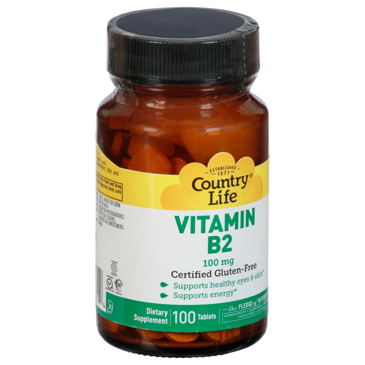 slide 13 of 13, Country Life 100 mg Tablets Vitamin B2 100 Tablets, 100 mg