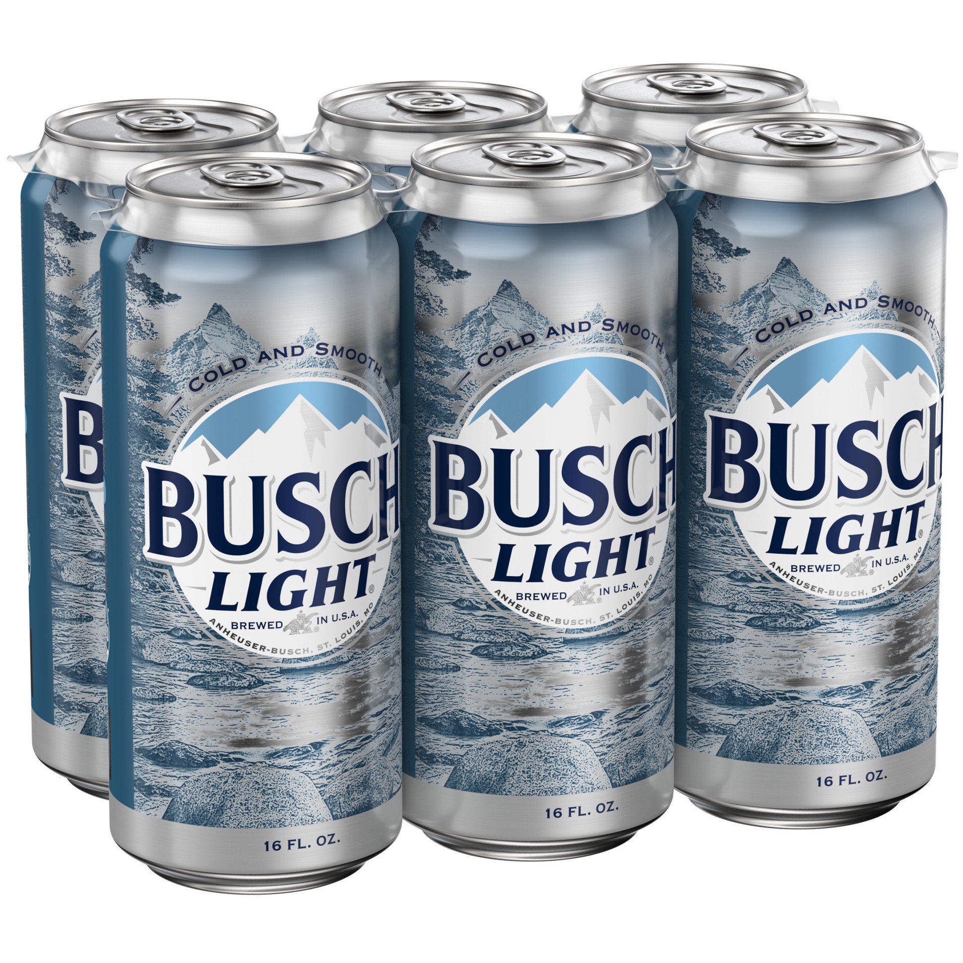 slide 1 of 1, Busch Beer, 6 Pack Beer, 16 FL OZ Cans, 4.1% ABV, 16 fl oz
