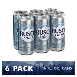 Busch Beer, 6 Pack Beer, 16 FL OZ Cans, 4.1% ABV