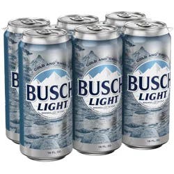 Busch Beer, 6 Pack Beer, 16 FL OZ Cans, 4.1% ABV