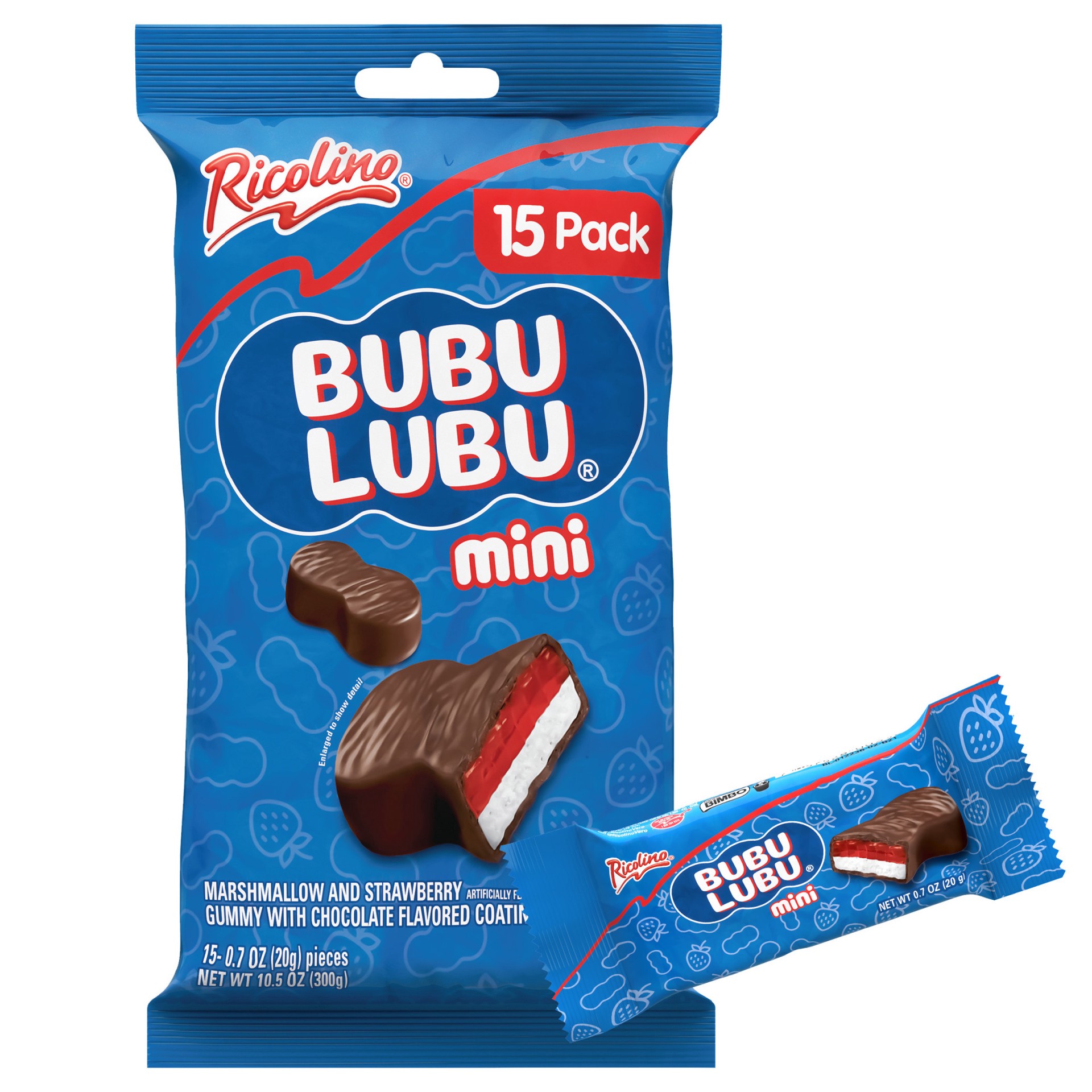 slide 1 of 5, Ricolino Mini Bubulubu  Chocolate Marshmallow Bar, 10.6 oz