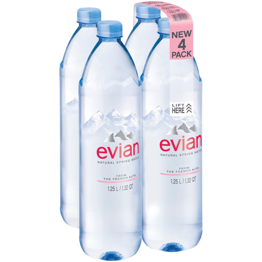 slide 1 of 1, Evian Drinking Water 4Pk, 169 oz