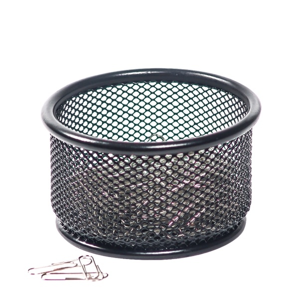 slide 1 of 3, Brenton Studio Black Mesh Paper Clip Holder, 1 ct