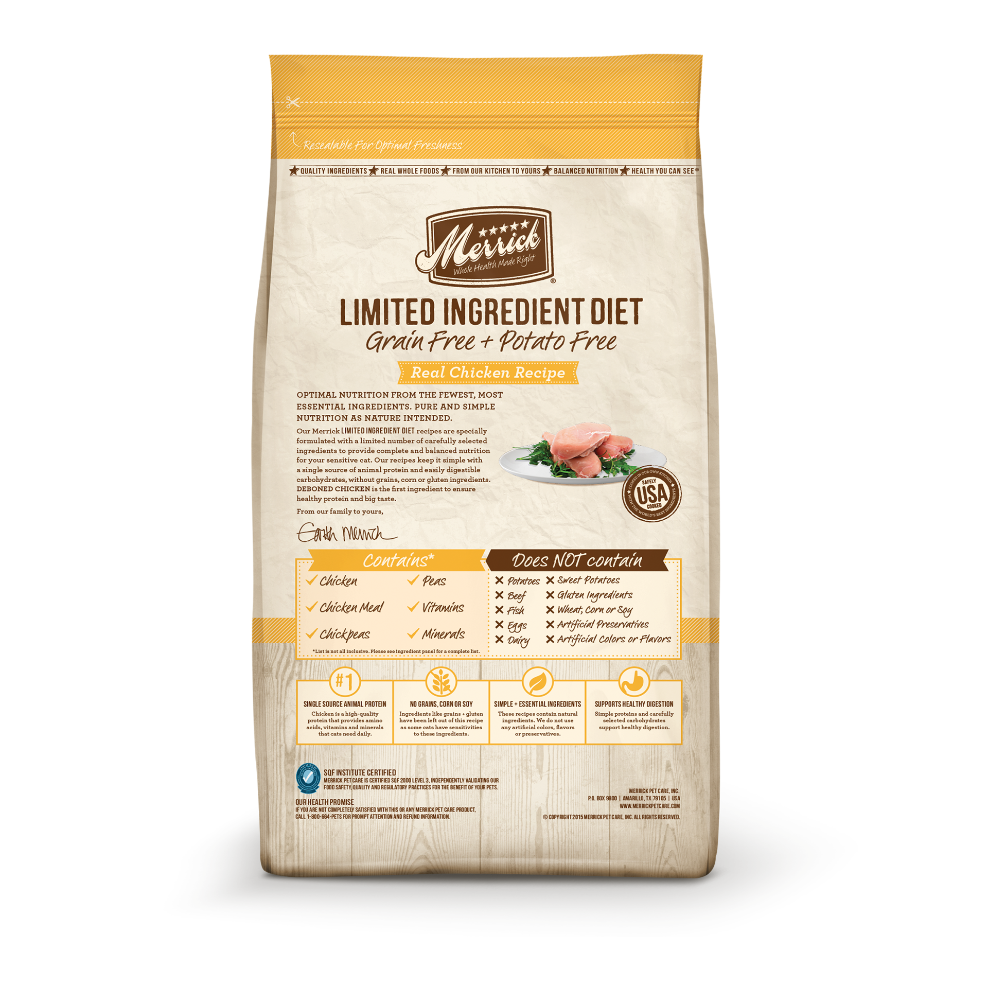 slide 2 of 3, Merrick Limited Ingredient Diet Grain Free Dry Cat Food Real Chicken Recipe - 4 lb Bag, 4 lb