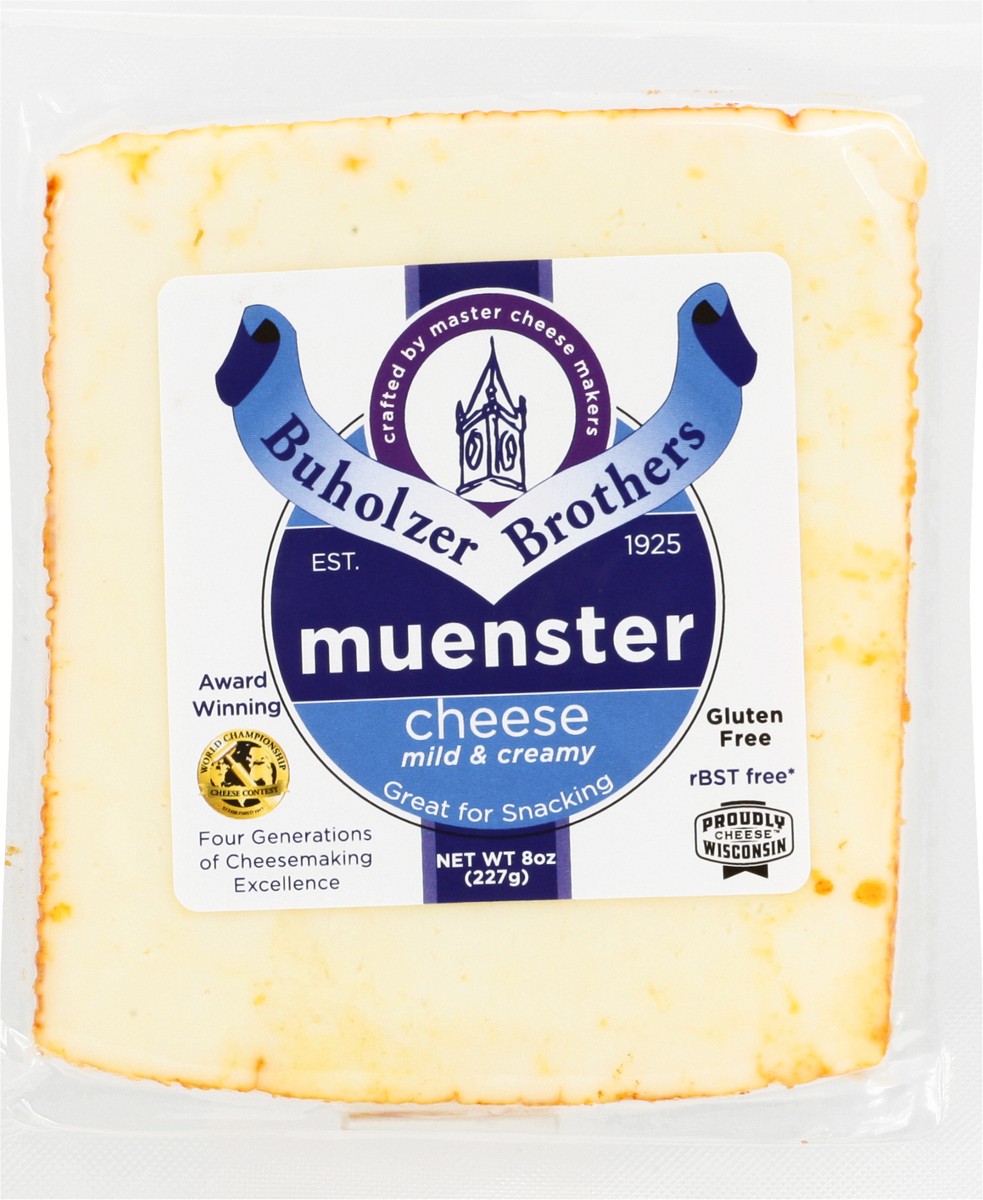 slide 2 of 13, Buholzer Brothers Mild & Creamy Muenster Cheese 8 oz, 8 oz