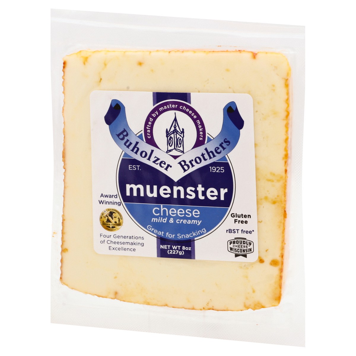 slide 9 of 13, Buholzer Brothers Mild & Creamy Muenster Cheese 8 oz, 8 oz