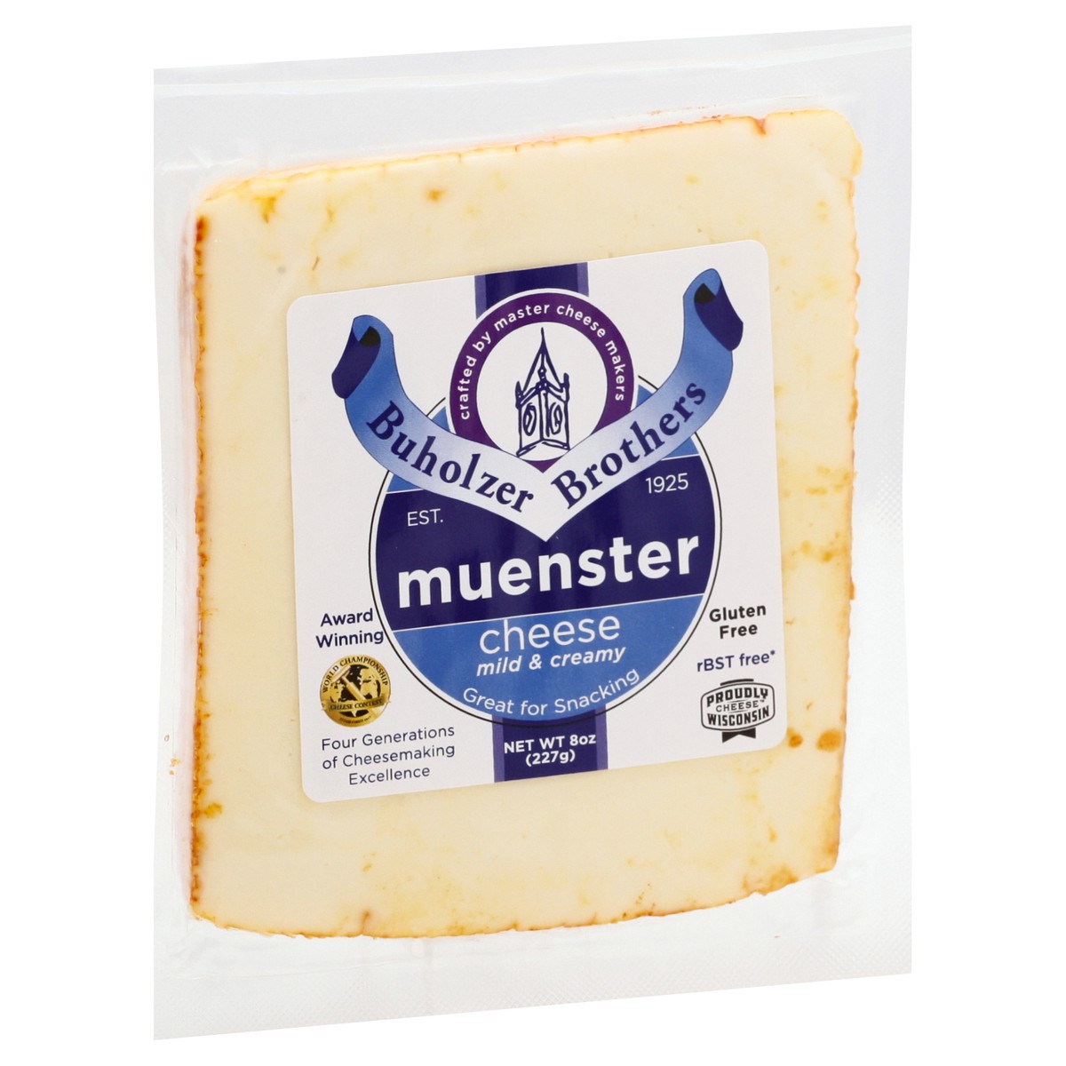 slide 6 of 13, Buholzer Brothers Mild & Creamy Muenster Cheese 8 oz, 8 oz