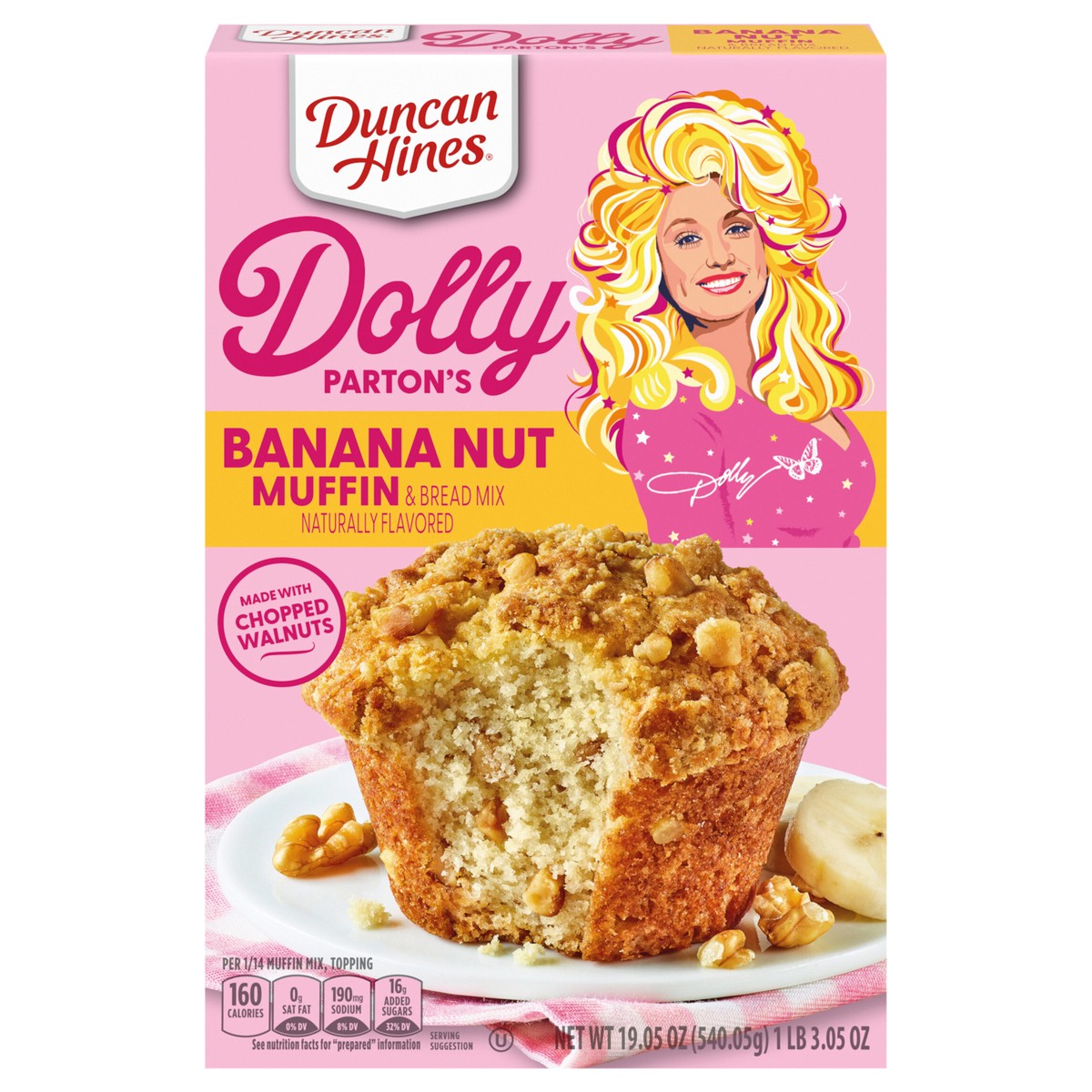 slide 1 of 5, Duncan Hines Dolly Parton's Banana Nut Flavored Muffin & Bread Mix, 19.05 oz., 19.05 oz