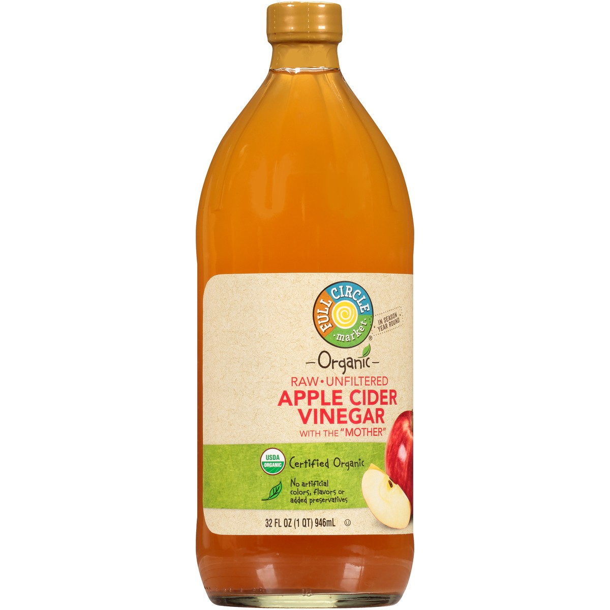 slide 2 of 9, Full Circle Market Apple Cider Vinegar, 32 fl oz