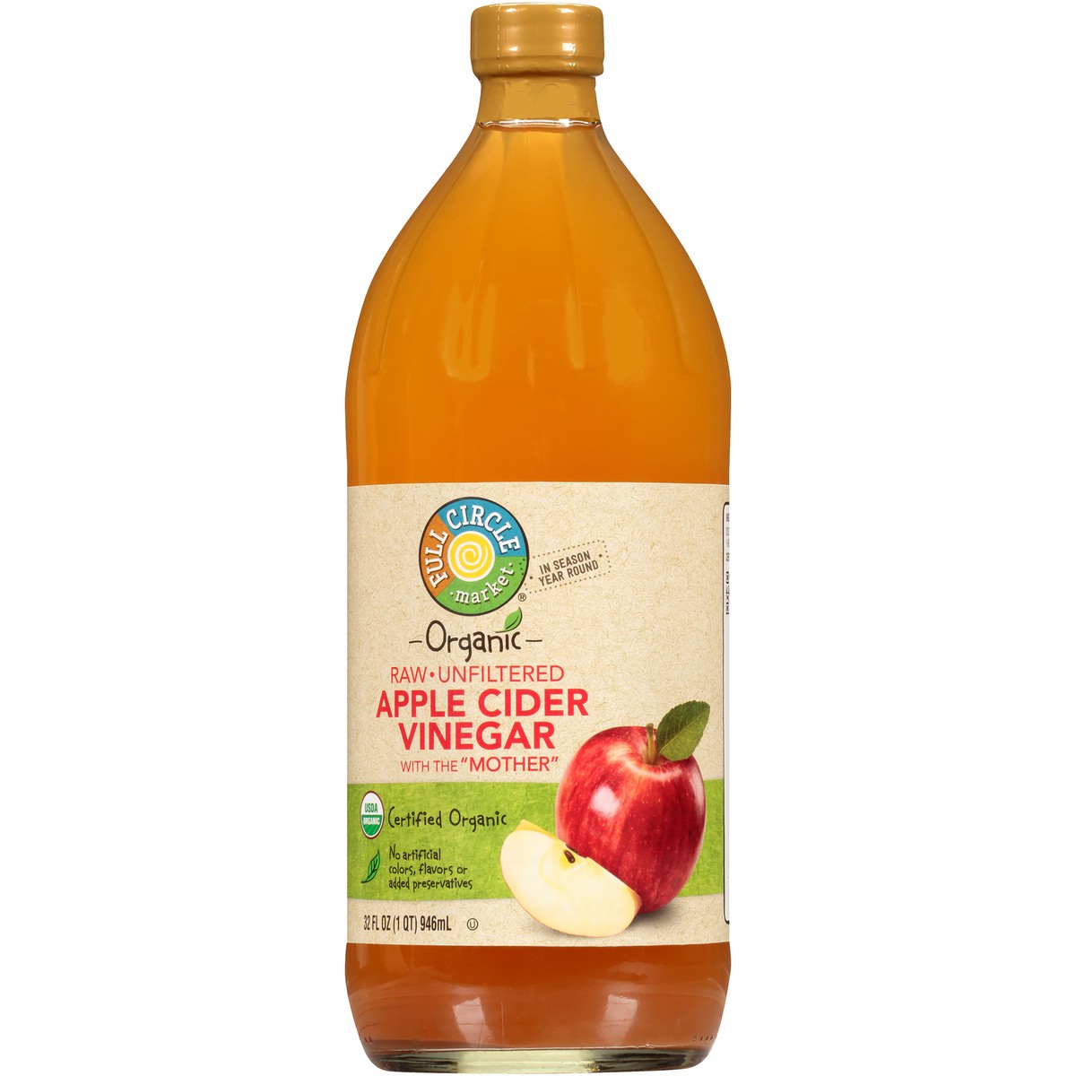 slide 3 of 9, Full Circle Market Apple Cider Vinegar, 32 fl oz