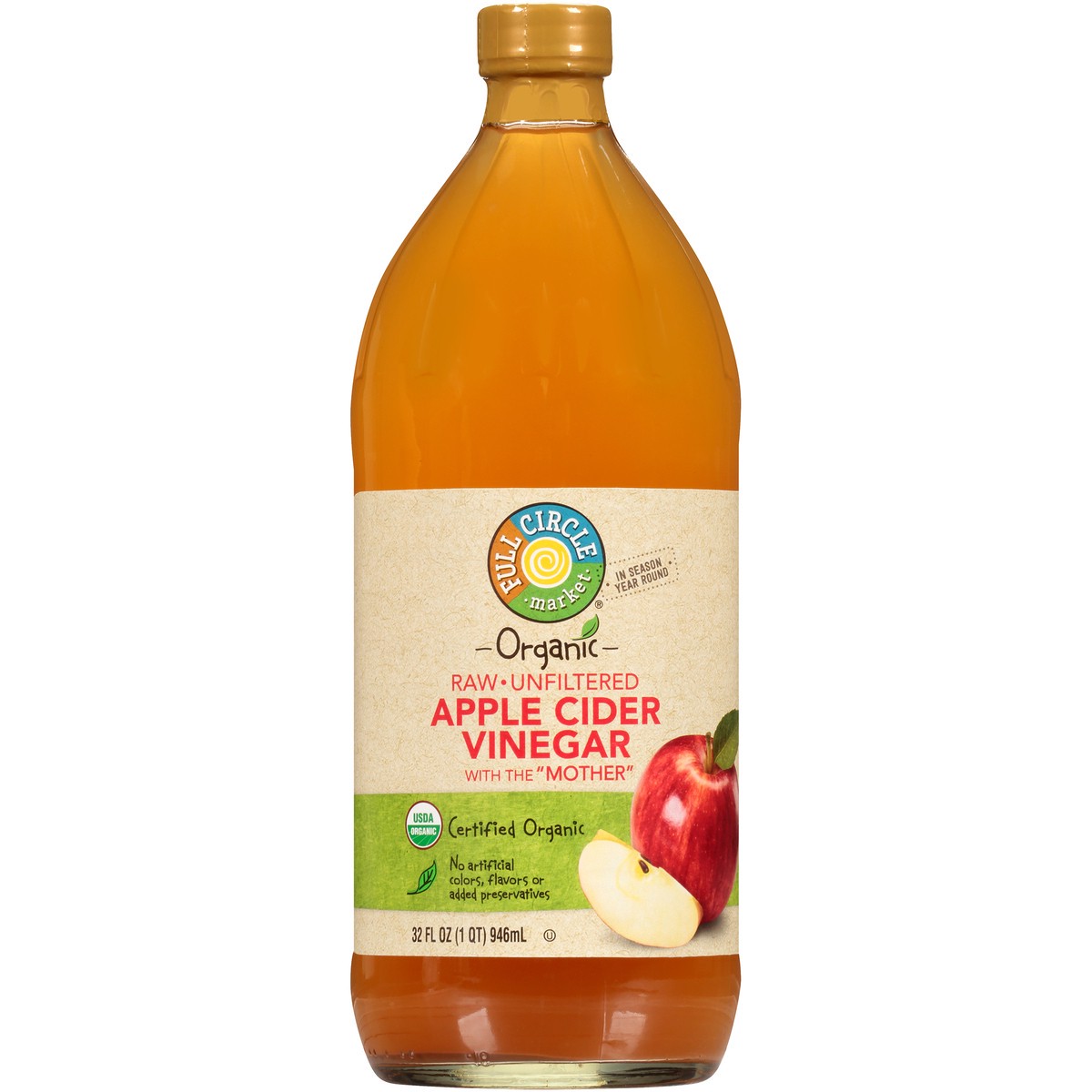 slide 6 of 9, Full Circle Market Apple Cider Vinegar, 32 fl oz