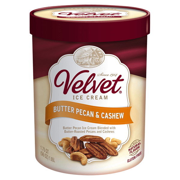 slide 1 of 1, Velvet Ice Cream, Butter Pecan & Cashew, 56 oz