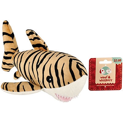 slide 1 of 1, Woof and Whiskers Tiger Shark Plush Dog Toy, 1 ct