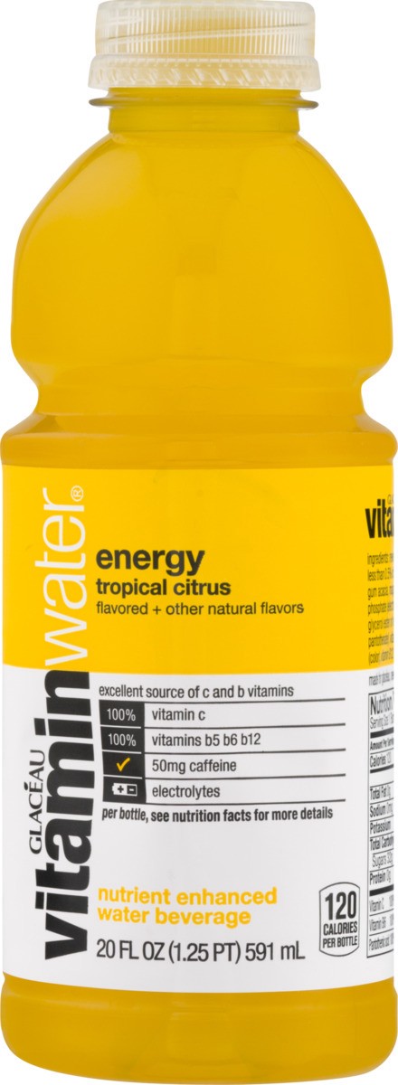 slide 5 of 8, vitaminwater Vitamin Water Energy Tropical Citrus Nutrient Enhanced Water, 20 fl oz