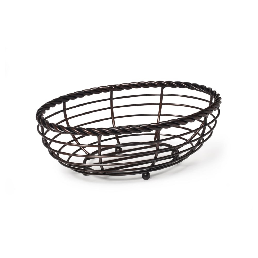 slide 1 of 1, Mikasa Gourmet Basics Rope Oval Bread Basket, 11 in x 7 in 