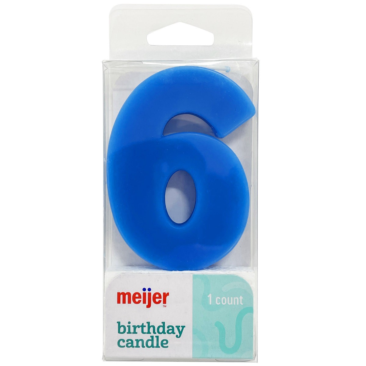 slide 1 of 13, Meijer Extra Large Birthday Candle, Number 6, Assorted Colors, 3", 1 ct