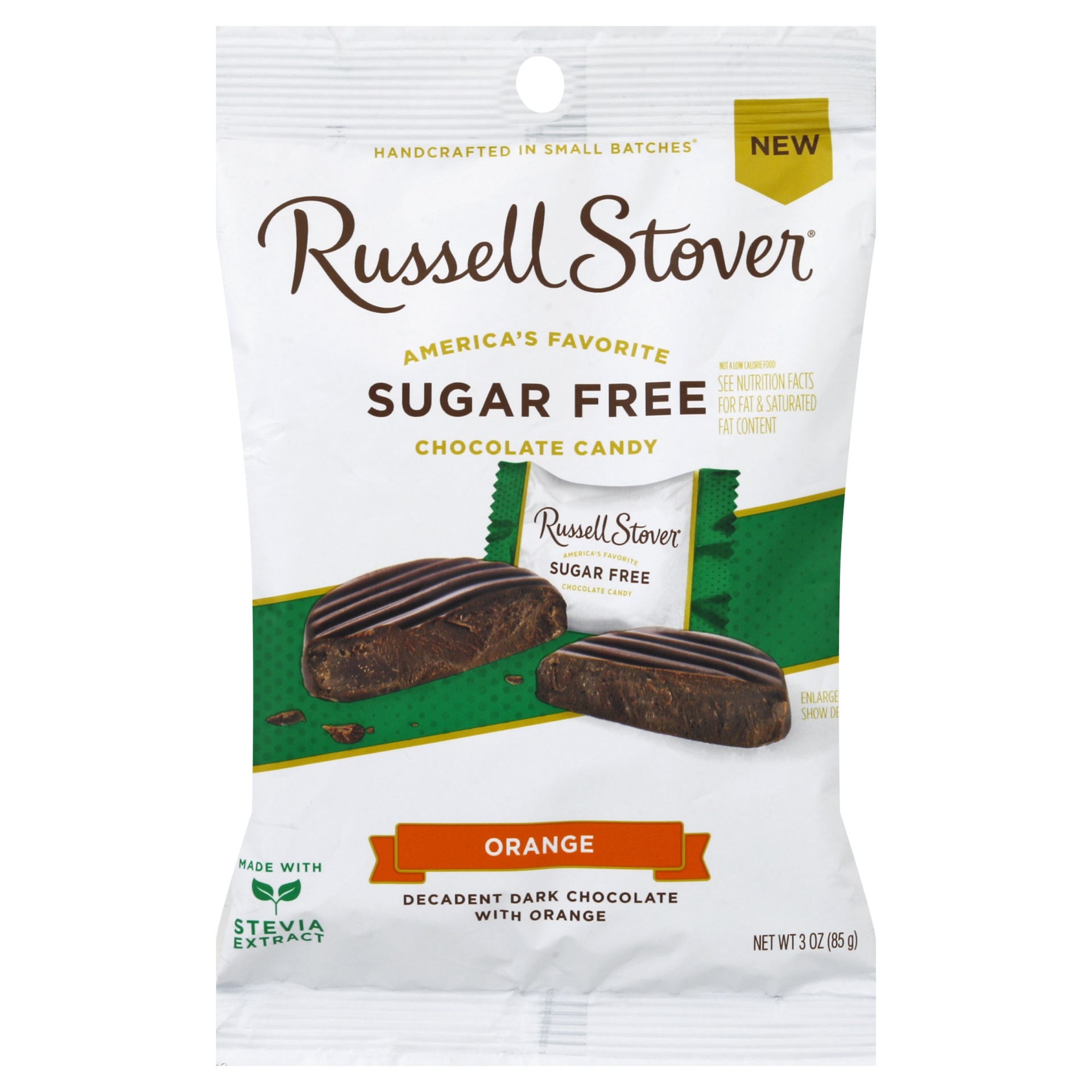 slide 1 of 1, Russell Stover Sugar Free Dark Chocolate Orange, 3 oz