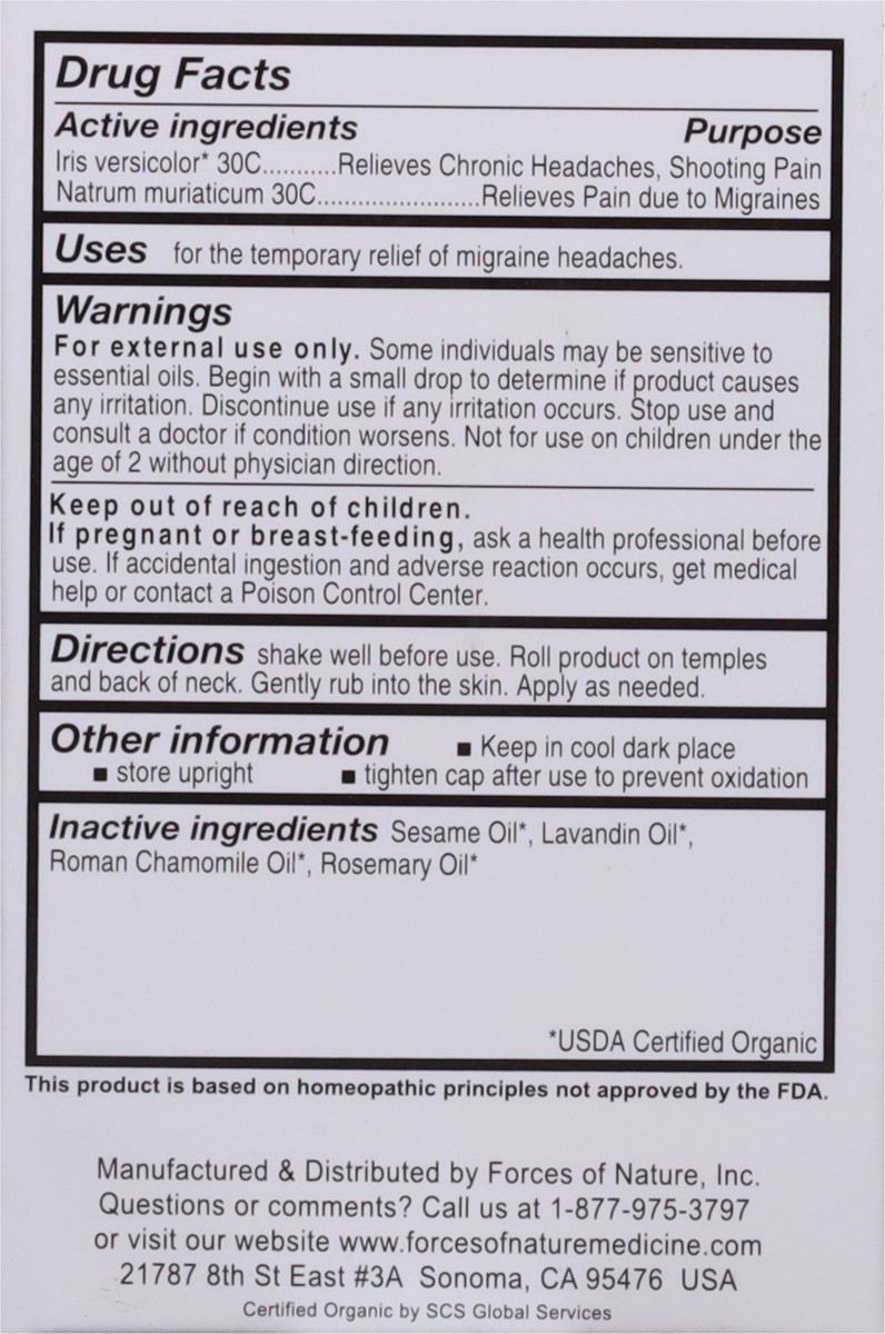 slide 4 of 14, Forces of Nature Organic Plant Medicine Migraine 0.14 fl oz, 0.14 fl oz