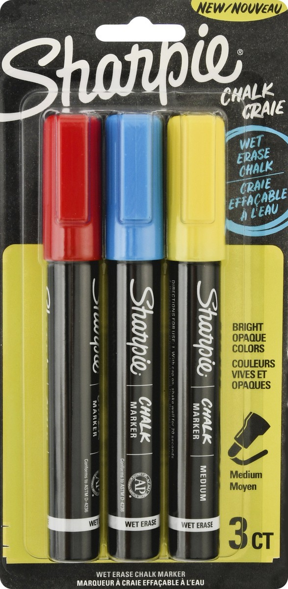 slide 1 of 9, Sharpie Assorted Chalk Markers Medium, 3 ct