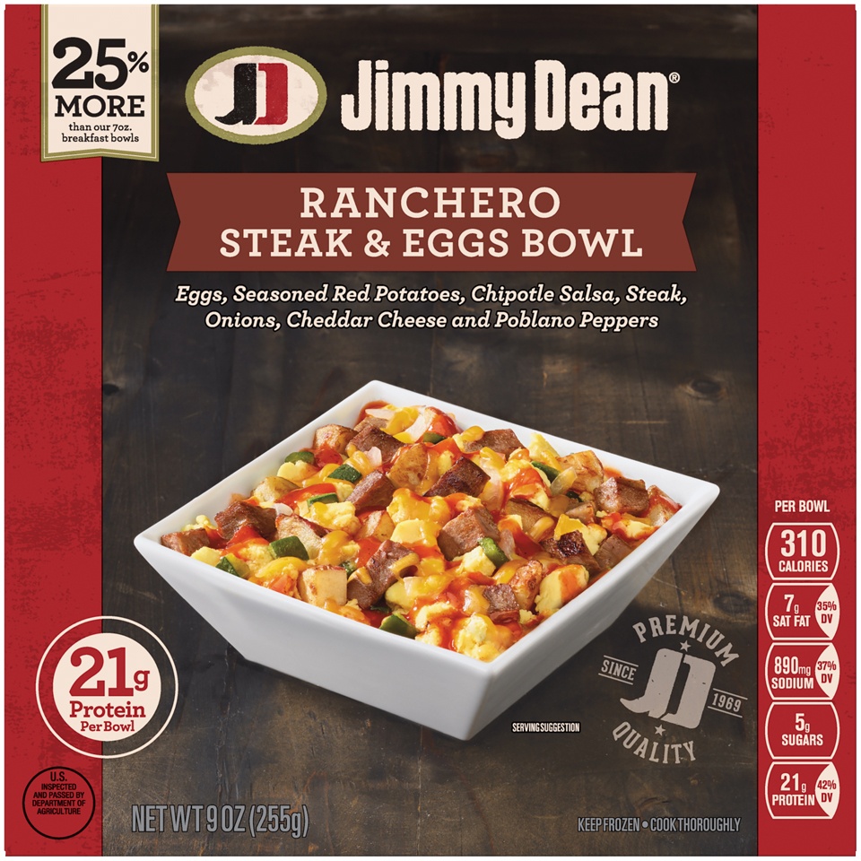 slide 2 of 6, Jimmy Dean Ranchero Steak & Egg Breakfast Bowl, 9 oz