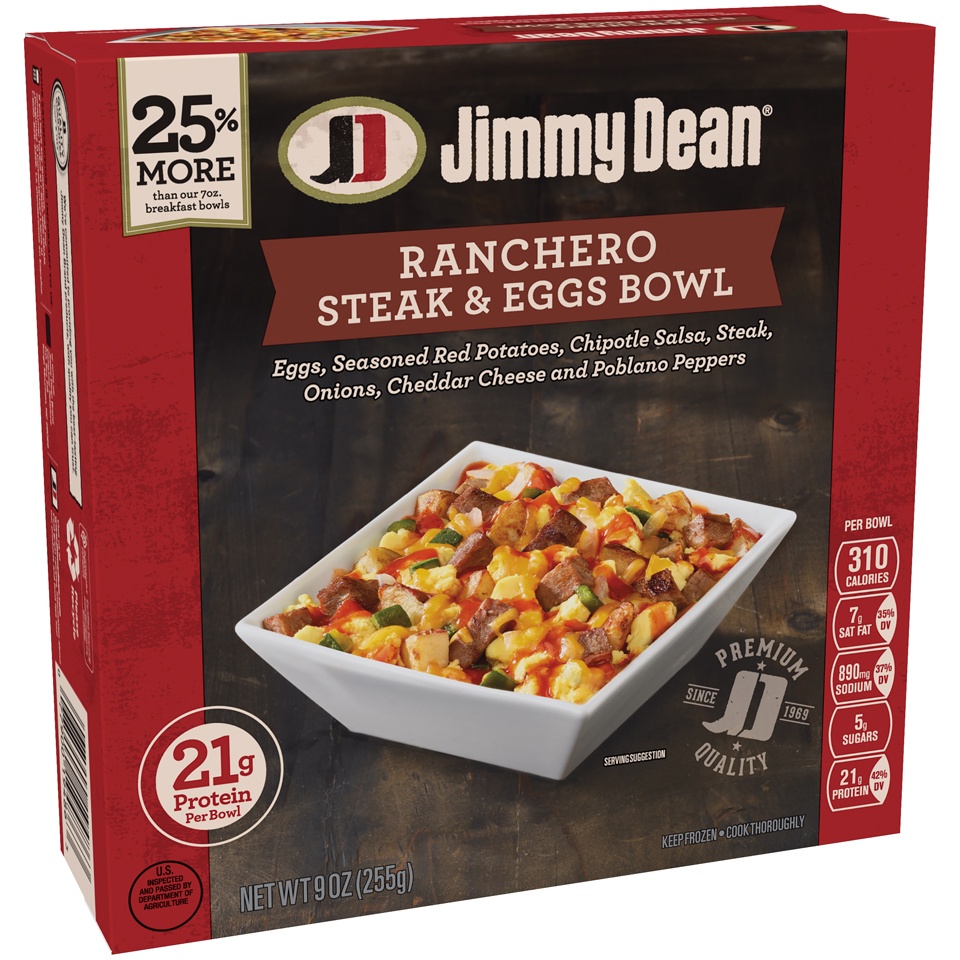 slide 3 of 6, Jimmy Dean Ranchero Steak & Egg Breakfast Bowl, 9 oz