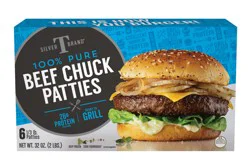 Silver T Beef Chuck Patties, 5.3 oz. - 6 Count
