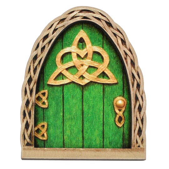 slide 1 of 2, Miniature Green Fairy Door By Make Market, 1:12 scale