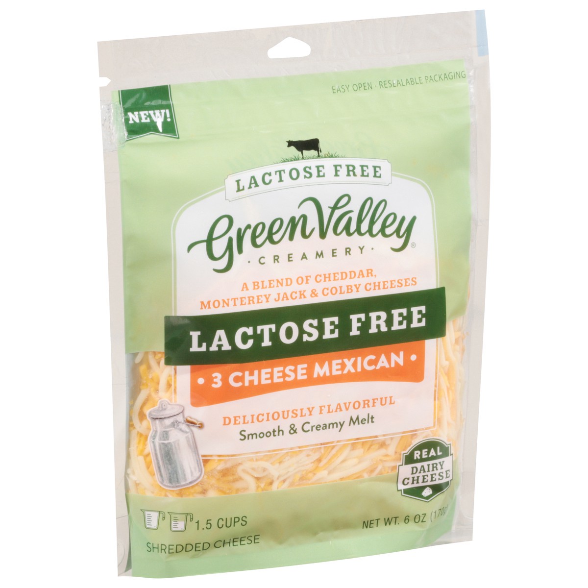 slide 7 of 9, Green Valley Organics Creamery Lactose Free 3 Cheese Mexican Shredded Cheese 6 oz, 1 ct