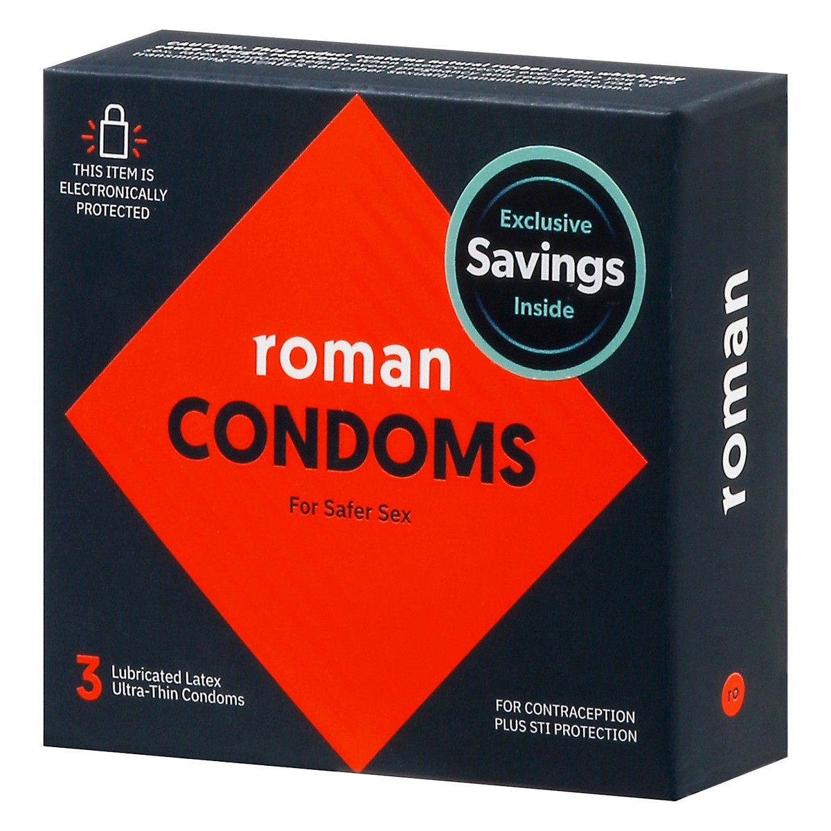 slide 2 of 9, Roman Lubricated Latex Ultra-Thin Condoms 3 ea, 3 ct