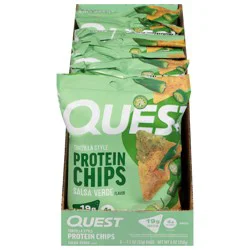 Quest Tortilla Style Salsa Verde Flavor Protein Chips - 8 ct 1.1 oz Bags