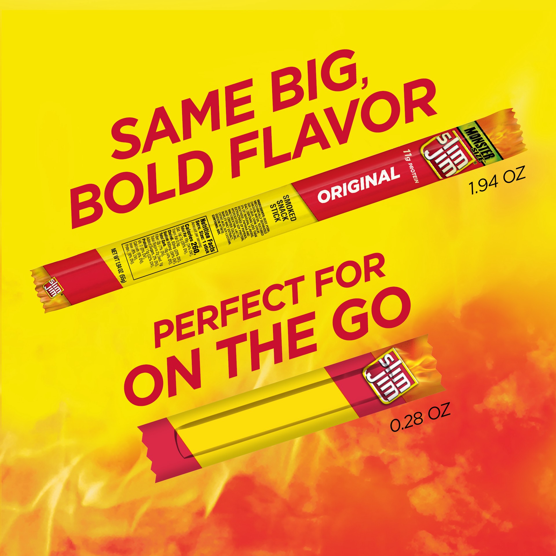 slide 5 of 5, Slim Jim Original Snack Stick 26 ea, 26 ct