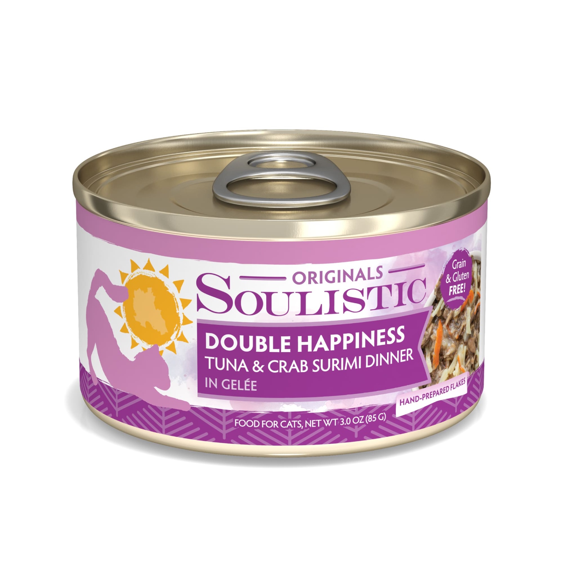 slide 1 of 1, Soulistic Double Happiness Tuna & Crab Surimi Dinner Adult Canned Cat Food in Gelee, 3 oz